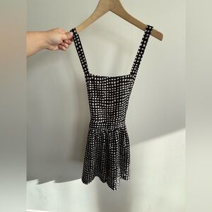 Stylish Black and White Checkered Jumpsuit